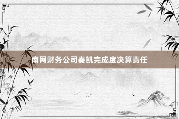 南网财务公司奏凯完成度决算责任