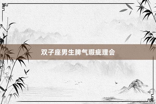 双子座男生脾气瑕疵理会